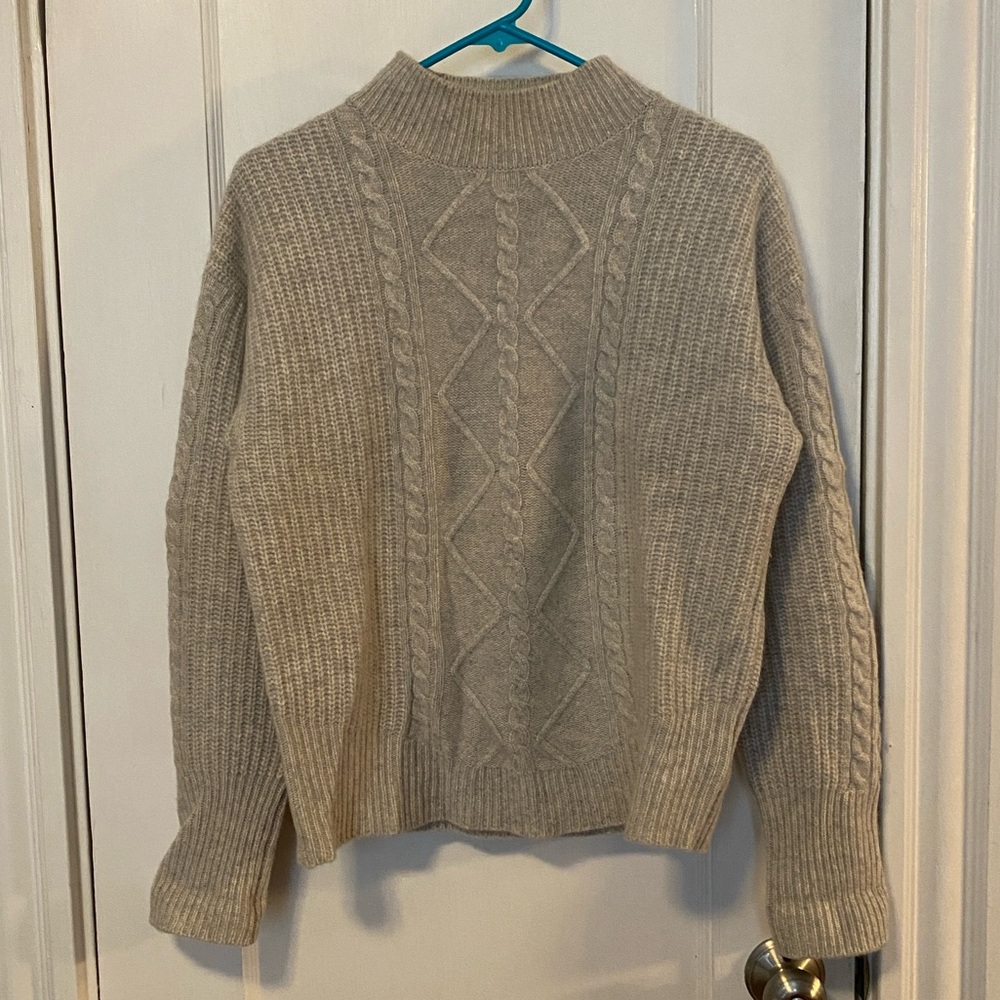 Cynthia Rowley Cashmere Light Gray Turtleneck Sweater